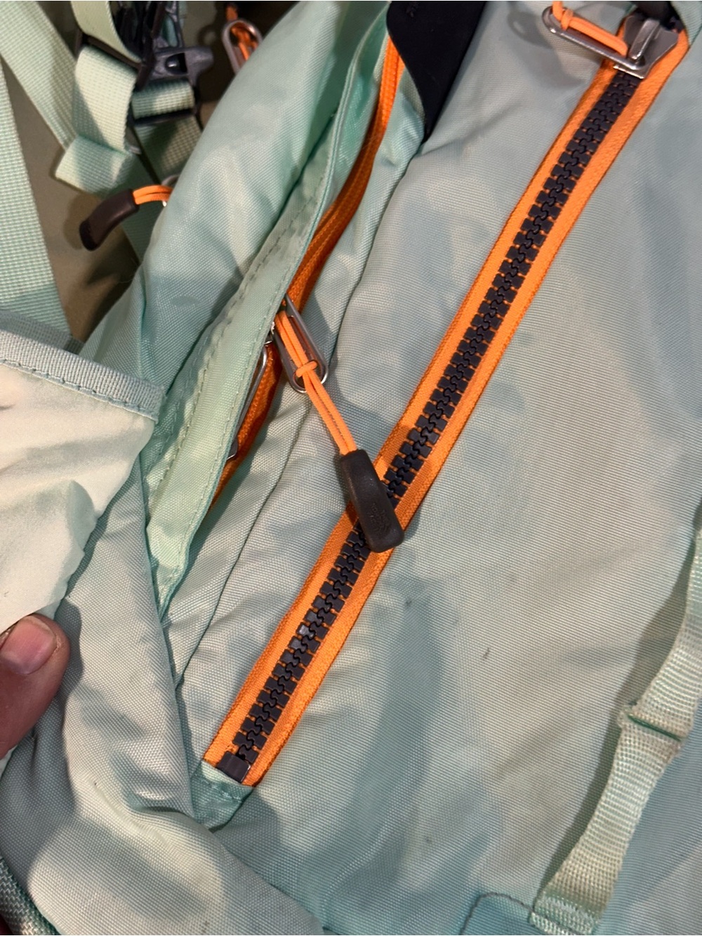 The North Face Surge II Backpack Mint Green Orange Laptop Bag - Picture 5 of 13